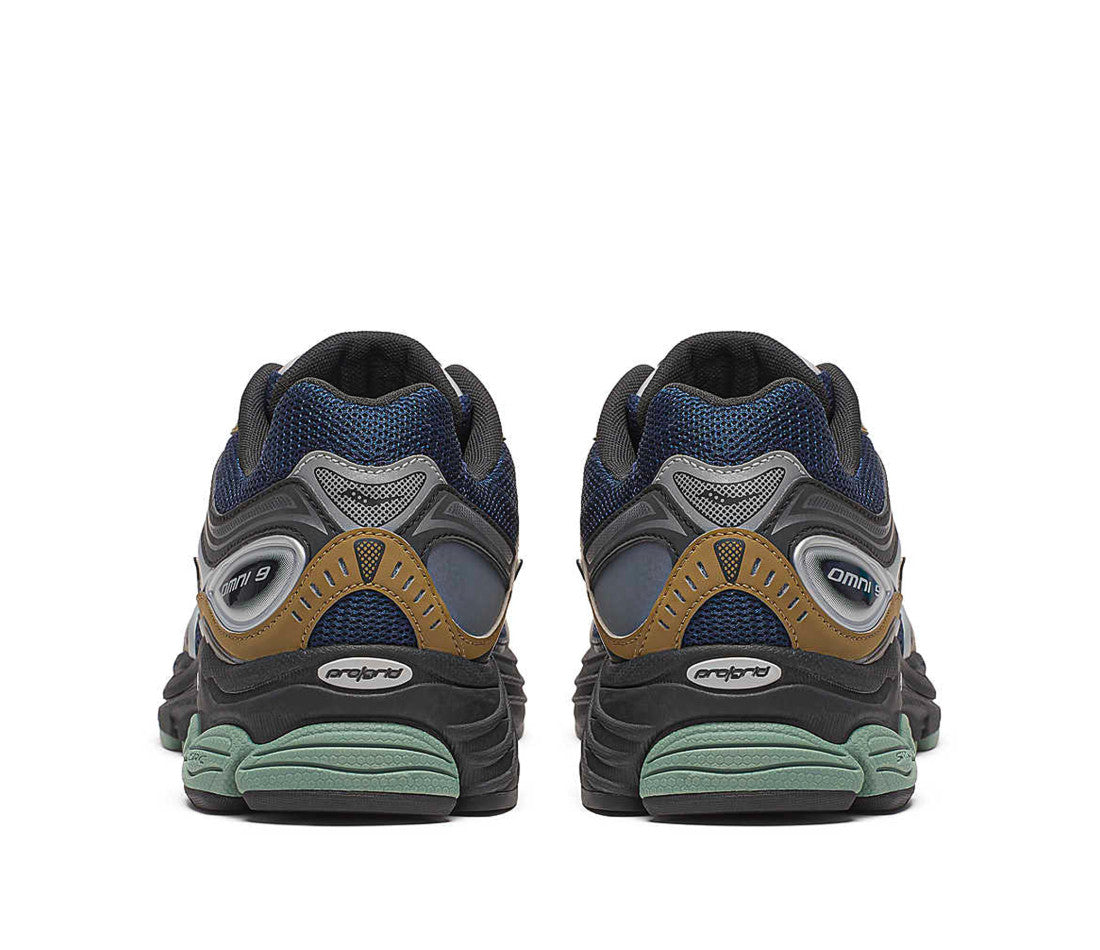Saucony ProGrid Omni 9 Tomorrow, Meet Yesterday Pack Brown Navy