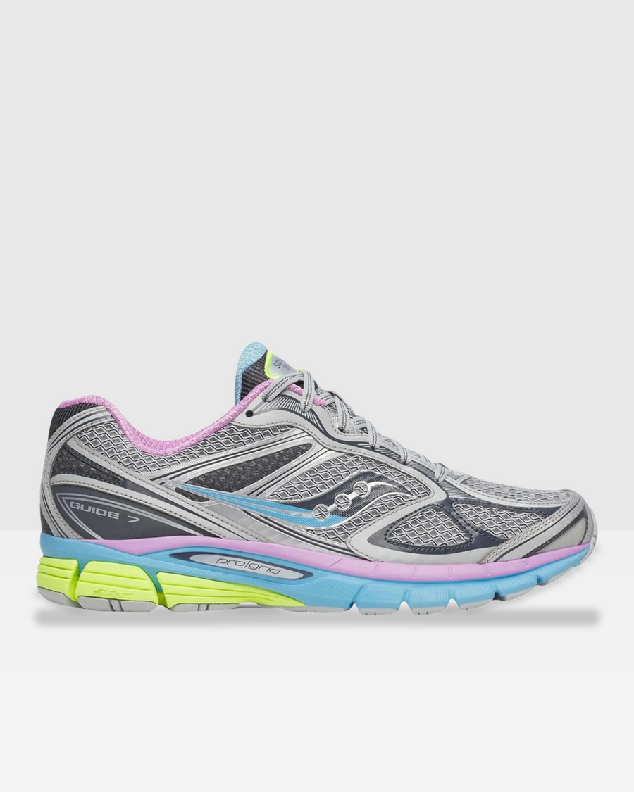 Saucony Progrid Guide 7 - Gris/Rose/Bleu/Jaune