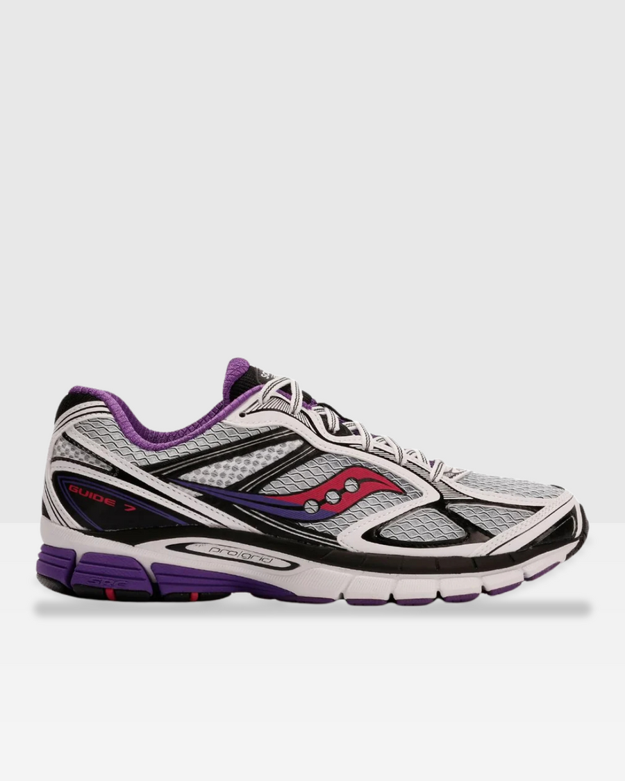 Saucony ProGrid Guide 7 - Gris/Violet/Rouge